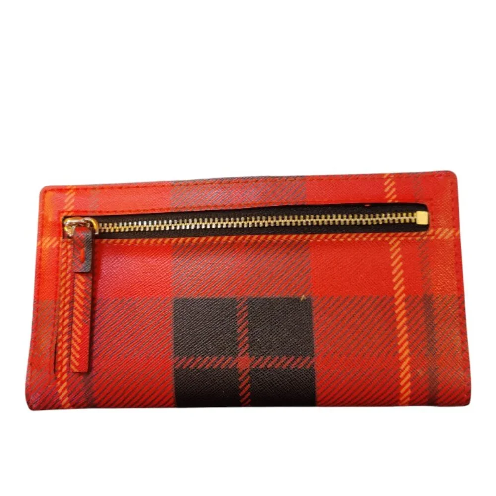 Kate Spade Newberry Lane Red and Black Plaid Wallet NWOT